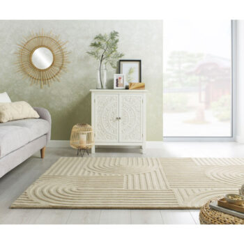 Flair Rugs, Kusový koberec Solace Zen Garden Natural, 200x290, béžová, obývacia izba