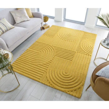 Flair Rugs, Kusový koberec Solace Zen Garden Ochre, 120x170, žltá, obývacia izba