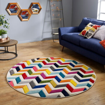 Flair Rugs, Kusový koberec Spectrum Bolero Multi kruh, 160x160 (priemer) kruh, viacfarebná, kancelária