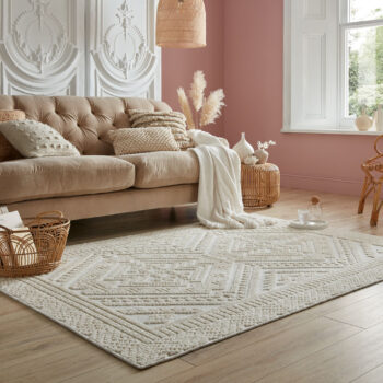 Flair Rugs, Kusový koberec Verve Jaipur Ivory, 80x160, biela, obývacia izba