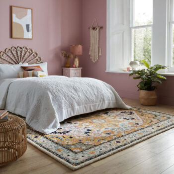 Flair Rugs, Kusový koberec Wool Loop Dahlia Yellow/Multi, 120x170, žltá, obývacia izba