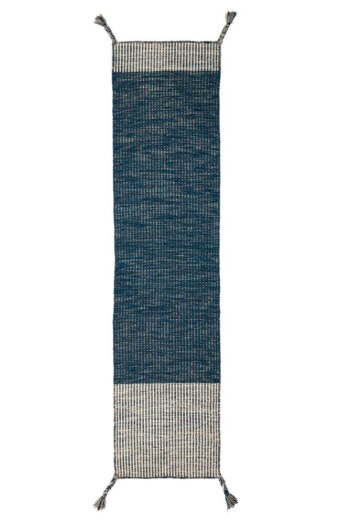 Flair Rugs, Ručne tkaný kusový behúň Infinite Indira Blue, 60x200, modrá, chodba / predsieň