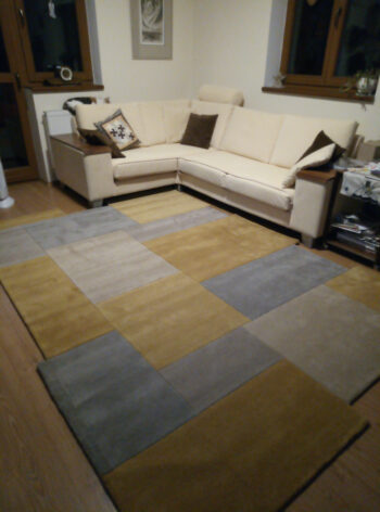 Flair Rugs, Ručne všívaný kusový koberec Abstract Collage Ochre / Natural, 200x290, žltá, detská izba