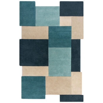 Flair Rugs, Ručne všívaný kusový koberec Abstract Collage Teal, 200x290, modrá, viacfarebná, detská izba