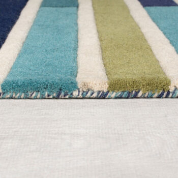 Flair Rugs, Ručne všívaný kusový koberec Illusion Piano Green/Multi, 120x170, modrá, viacfarebná, chodba / predsieň
