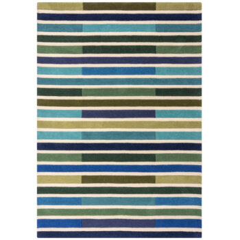Flair Rugs, Ručne všívaný kusový koberec Illusion Piano Green/Multi, 120x170, modrá, viacfarebná, chodba / predsieň