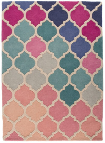 Flair Rugs, Ručne všívaný kusový koberec Illusion Rosella Pink / Blue, 120x170, viacfarebná, chodba / predsieň