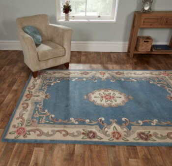 Flair Rugs, Ručne všívaný kusový koberec Lotus premium Blue, 75x150, modrá, chodba / predsieň