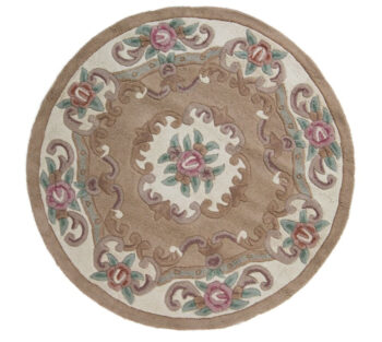 Flair Rugs, Ručne všívaný kusový koberec Lotus premium Fawn kruh, 120x120 (priemer) kruh, béžová, chodba / predsieň