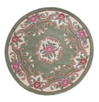 Flair Rugs, Ručne všívaný kusový koberec Lotus premium Green kruh, 120x120 (priemer) kruh, zelená, chodba / predsieň