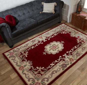 Flair Rugs, Ručne všívaný kusový koberec Lotus premium Red, 150x240, červená, chodba / predsieň