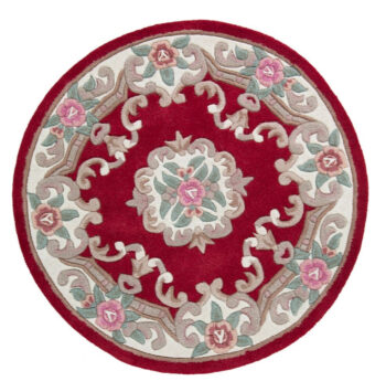Flair Rugs, Ručne všívaný kusový koberec Lotus premium Red kruh, 120x120 (priemer) kruh, červená, chodba / predsieň
