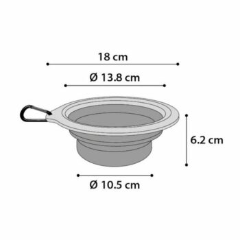 Flamingo Cestovná miska silikónová 625 ml, modro/sivá