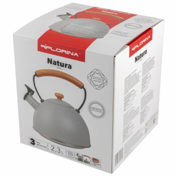 Florina Nerezový čajník Natura Line 2,3 l, sivá