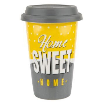 Florina Porcelánový hrnček so silikónovým viečkom Sunshine, 380 ml