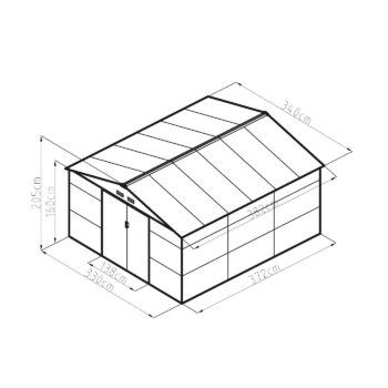 G21 Záhradný domček 340 × 382 × 205 cm (zelená)