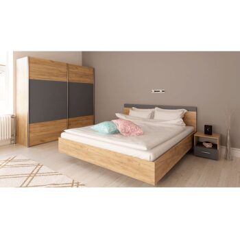 Spálňová zostava Gabriela New 160 v elegantnom prevedení dub artisan a grafit je ideálnou voľbou pre tých, ktorí hľadajú moderný a funkčný nábytok do svojej spálne. Táto zostava je navrhnutá tak, aby poskytovala maximálny komfort a štýl, pričom jej dizajn sa ľahko prispôsobí…