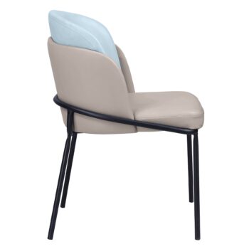 KONDELA Ganon dizajnové kreslo béžová / modrá / čierna – Obrázok 2