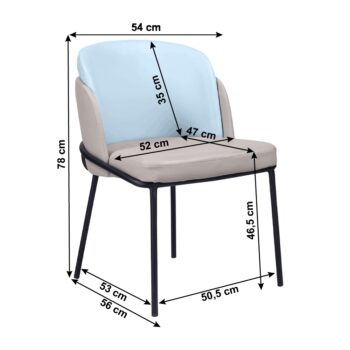 KONDELA Ganon dizajnové kreslo béžová / modrá / čierna – Obrázok 5