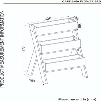 GARDEN – Škandinávsky stojan na kvety v bielej farbeOživte svoju obývaciu izbu alebo predsieň s elegantným a praktickým stojanom na kvety GARDEN. Tento moderný stojan v škandinávskom štýle je navrhnutý tak, aby poskytoval dokonalé miesto pre vaše rastliny a zároveň dodal vášmu interiéru svieži a čistý vzhľad.Typ tovaru: Stojan na kvetyVhodné do miestnosti: Obývacia izba a predsieňMateriál: LTDRozmer: 63.6 x 97.7 x 48.7 cmFarba: BielaVybavenie: RegálkaŠtýl: ŠkandinávskyTvar: ObdĺžnikovýHrúbka materiálu: 18 mmPoznámka: Dodávame v demonte.Stojan na kvety GARDEN je vyrobený z kvalitného materiálu LTD s hrúbkou 18 mm, čo zaisťuje jeho dlhú životnosť a stabilitu. Jeho elegantný dizajn v bielej farbe sa perfektne hodí do akéhokoľvek interiéru, pričom dodáva moderný a svieži nádych. Praktická regálka umožňuje usporiadanie a vystavenie vašich rastlín na rôznych úrovniach.Zaobstarajte si stojan na kvety GARDEN a pridajte do svojho domova kúsok škandinávskeho dizajnu, ktorý zvýrazní krásu vašich rastlín!