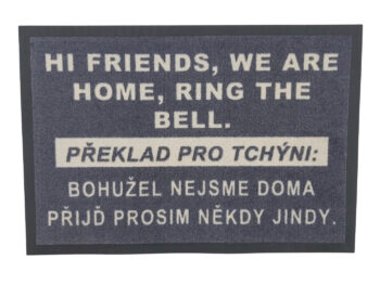 GDmats, Rohožka HI FRIENDS 40x60 cm – na von aj na doma, 40x60, šedá
