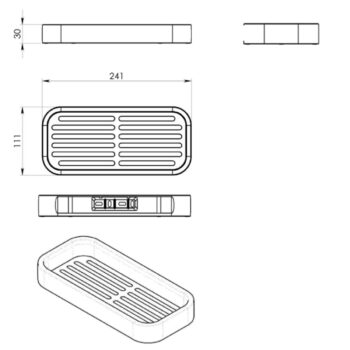 GEDY 321814 Smart polica do sprchy, 24,1 x 3 x 11,1 cm, čierna mat