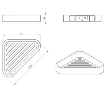 GEDY 328314 Smart rohová polica do sprchy, 17 x 3 x 17 cm, čierna mat