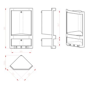 GEDY 8079 Junior dvojposchodová rohová polička, 18,9 x 38,5 x 13,9 cm, termoplast, biela