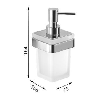GEDY A88114 Samoa dávkovač mydla 170 ml, mliečne sklo/čierna