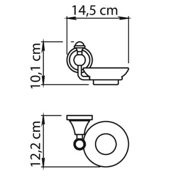 GEDY NV1113 Nevis mydlovnička, keramika, chróm