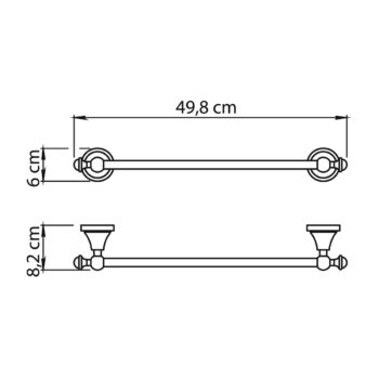GEDY NV214513 Nevis držiak uterákov 45 x 8,2 cm, chróm