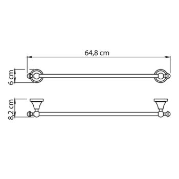 GEDY NV216013 Nevis držiak uterákov 60 x 8,2 cm, chróm