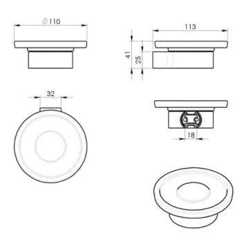GEDY PI1113 Pirenei mydlovnička, chróm/mliečne sklo