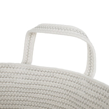 KONDELA Geos pletený kôš 50x30 cm biela / sivá - Image 11