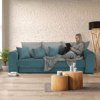 Rozkladacia pohovka s úložným priestorom Gilen Big Sofa v elegantnej kombinácii farieb modrá, mentolová a svetlosivá je ideálnym riešením pre moderné interiéry. Táto pohovka od značky KONDELA ponúka nielen štýlový vzhľad, ale aj praktické funkcie, ktoré ocení každá…