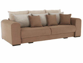 Rozkladacia pohovka s úložným priestorom Gilen Big Sofa v elegantnej kombinácii svetlohnedej, béžovej a krémovej farby je ideálnym riešením pre moderné interiéry. Táto pohovka od značky KONDELA ponúka nielen štýlový vzhľad, ale aj praktické funkcie, ktoré ocení každá domácnosť.