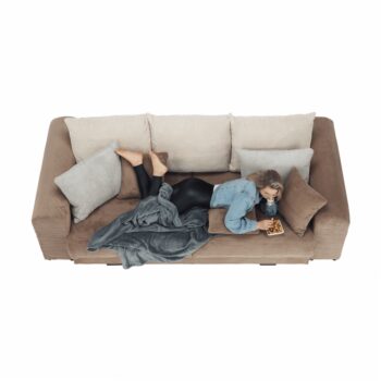 Rozkladacia pohovka s úložným priestorom Gilen Big Sofa v elegantnej kombinácii svetlohnedej, béžovej a krémovej farby je ideálnym riešením pre moderné interiéry. Táto pohovka od značky KONDELA ponúka nielen štýlový vzhľad, ale aj praktické funkcie, ktoré ocení každá domácnosť.