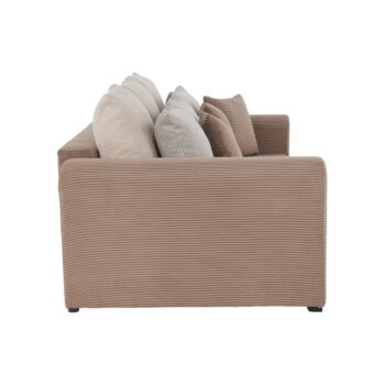 Rozkladacia pohovka s úložným priestorom Gilen Big Sofa v elegantnej kombinácii svetlohnedej, béžovej a krémovej farby je ideálnym riešením pre moderné interiéry. Táto pohovka od značky KONDELA ponúka nielen štýlový vzhľad, ale aj praktické funkcie, ktoré ocení každá domácnosť.