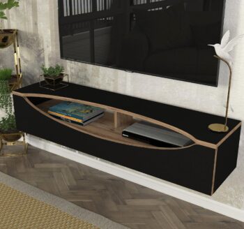 Závesný TV stolík GIZELAVylepšite svoju obývačku elegantným a luxusným závesným TV stolíkom GIZELA. Tento štýlový nábytok je navrhnutý tak, aby priniesol do vášho interiéru moderný a sofistikovaný vzhľad, ktorý ocení každý návštevník.Špecifikácia produktu:Názov produktu: GIZELATyp tovaru: závesný TV stolíkVhodné do miestnosti: obývacia izbaMateriál: LTDRozmer: 120 x 23,8 x 29,6 cmFarba: čierna + borovicaVybavenie: regálikŠtýl: luxusnéHrúbka materiálu: 18 mmDodatočné informácie: Dodávame v demonteZávesný TV stolík GIZELA je vyrobený z kvalitného materiálu LTD s hrúbkou 18 mm, čo zaisťuje jeho pevnosť a dlhú životnosť. Elegantná kombinácia čiernej farby a borovice dodáva vašej obývačke moderný a luxusný vzhľad. Praktický regál poskytuje dostatok priestoru pre vaše elektronické zariadenia, knihy alebo dekorácie.Vďaka jednoduchej montáži, ktorú umožňuje dodanie v demontovanom stave, si môžete svoj nový závesný TV stolík užívať behom chvíľky. Zaobstarajte si závesný TV stolík GIZELA a prineste do svojej obývačky štýlový a funkčný doplnok, ktorý zaujme každého návštevníka!