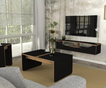 Závesný TV stolík GIZELAVylepšite svoju obývačku elegantným a luxusným závesným TV stolíkom GIZELA. Tento štýlový nábytok je navrhnutý tak, aby priniesol do vášho interiéru moderný a sofistikovaný vzhľad, ktorý ocení každý návštevník.Špecifikácia produktu:Názov produktu: GIZELATyp tovaru: závesný TV stolíkVhodné do miestnosti: obývacia izbaMateriál: LTDRozmer: 120 x 23,8 x 29,6 cmFarba: čierna + borovicaVybavenie: regálikŠtýl: luxusnéHrúbka materiálu: 18 mmDodatočné informácie: Dodávame v demonteZávesný TV stolík GIZELA je vyrobený z kvalitného materiálu LTD s hrúbkou 18 mm, čo zaisťuje jeho pevnosť a dlhú životnosť. Elegantná kombinácia čiernej farby a borovice dodáva vašej obývačke moderný a luxusný vzhľad. Praktický regál poskytuje dostatok priestoru pre vaše elektronické zariadenia, knihy alebo dekorácie.Vďaka jednoduchej montáži, ktorú umožňuje dodanie v demontovanom stave, si môžete svoj nový závesný TV stolík užívať behom chvíľky. Zaobstarajte si závesný TV stolík GIZELA a prineste do svojej obývačky štýlový a funkčný doplnok, ktorý zaujme každého návštevníka!