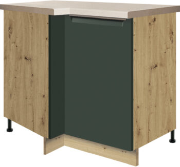 Kuchyňa GLADIOLA - GREEN je v štýlovom a funkčnom prevedení. Je vhodná do modernej aj klasickej kuchyne.Korpus nábytku je vyrobený z kvalitnej LTD dosiek vo farbe dub Artisan, v matnom prevedení. Dvierka sú vyrobené z MDF dosky. Nábytok je nenáročný na údržbu. Disponuje tichým dovieraním dvierok. Nožičky sú regulovateľné.Dolná skrinka GLADIOLA je v zelenom matnom prevedení. Rozmery (š,v,h): 100 x 82 x 70 cm.Sokel a pracovnú dosku je potrebné dokúpiť, nie sú súčasťou skrinky.Dodávame v demontovanom stave.