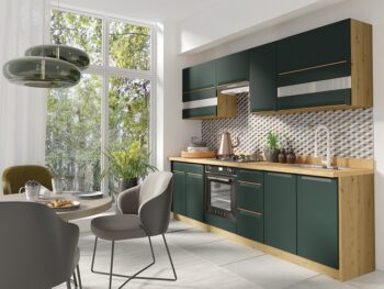 Kuchyňa GLADIOLA - GREEN je v štýlovom a funkčnom prevedení. Je vhodná do modernej aj klasickej kuchyne.Korpus nábytku je vyrobený z kvalitnej LTD dosiek vo farbe dub Artisan, v matnom prevedení. Dvierka sú vyrobené z MDF dosky. Nábytok je nenáročný na údržbu. Disponuje tichým dovieraním dvierok. Nožičky sú regulovateľné.Dolná skrinka GLADIOLA je v zelenom matnom prevedení.  Rozmery (š,v,h): 40 x 82 x 51 cm.Sokel a pracovnú dosku je potrebné dokúpiť, nie sú súčasťou skrinky.Dodávame v demontovanom stave.
