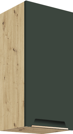 Kuchyňa GLADIOLA - GREEN je v štýlovom a funkčnom prevedení. Je vhodná do modernej aj klasickej kuchyne.Korpus nábytku je vyrobený z kvalitnej LTD dosiek vo farbe dub Artisan, v matnom prevedení. Dvierka sú vyrobené z MDF dosky. Nábytok je nenáročný na údržbu. Disponuje tichým dovieraním dvierok. Nožičky sú regulovateľné.Horná skrinka GLADIOLA je v zelenom matnom prevedení. Rozmery (š,v,h): 30 x 72 x 32 cm.Dodávame v demontovanom stave.