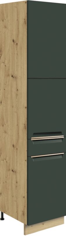 Kuchyňa GLADIOLA - GREEN je v štýlovom a funkčnom prevedení. Je vhodná do modernej aj klasickej kuchyne.Korpus nábytku je vyrobený z kvalitnej LTD dosiek vo farbe dub Artisan, v matnom prevedení. Dvierka sú vyrobené z MDF dosky. Nábytok je nenáročný na údržbu. Disponuje tichým dovieraním dvierok. Nožičky sú regulovateľné.Dolná skrinka GLADIOLA je v zelenom matnom prevedení. Rozmery (š,v,h): 40 x 211 x 58 cm.Sokel je potrebné dokúpiť.Dodávame v demontovanom stave.