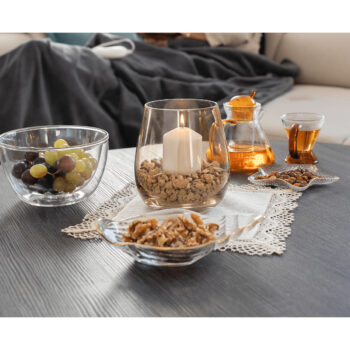 KONDELA Glow sklenená váza (2 ks) zelená / jantárová – Obrázok 2