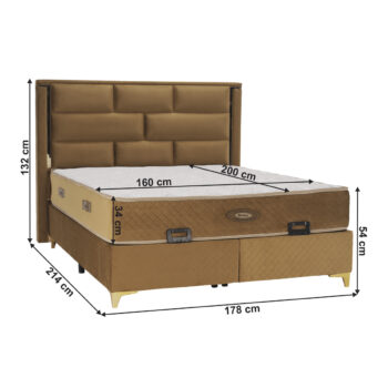 Predstavujeme vám luxusnú boxspringovú manželskú posteľ značky Kondela, model Goldbia. Tento kúsok nábytku je ideálnym riešením pre tých, ktorí hľadajú pohodlie a štýl v jednom. Posteľ je vyrobená z kvalitného materiálu, konkrétne látky, kovu a plastu, čo zaručuje jej dlhú…