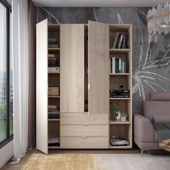 Tento regál je vyrobený z aglomerovaného materiálu DTD, čo mu dodáva pevnosť a odolnosť voči…