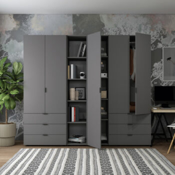 Regál Gores v grafitovom prevedení je moderným a praktickým kusom nábytku, ktorý sa skvele hodí do každej kancelárie. Je vyrobený z aglomerovaného materiálu DTD, čo mu dodáva pevnosť a odolnosť voči opotrebeniu. Jeho tmavá farba a jednoduchý dizajn ho robia ideálnym doplnkom pre interiérové…