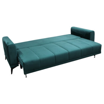 KONDELA Grace Big Sofa rozkladacia pohovka s úložným priestorom smaragdová / horčicová – Obrázok 8