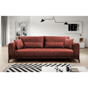 Rozkladacia pohovka s úložným priestorom Grace Big Sofa v terakotovej farbe je ideálnym riešením pre moderné interiéry, kde sa kladie dôraz na funkčnosť a štýl. Táto pohovka od značky KONDELA ponúka nielen pohodlné sedenie, ale aj praktickú možnosť rozloženia na lôžko s rozmermi 146 x 200 cm, čo…